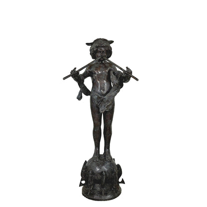 Boy with Panpipes on Fish Base Bronze Fountain