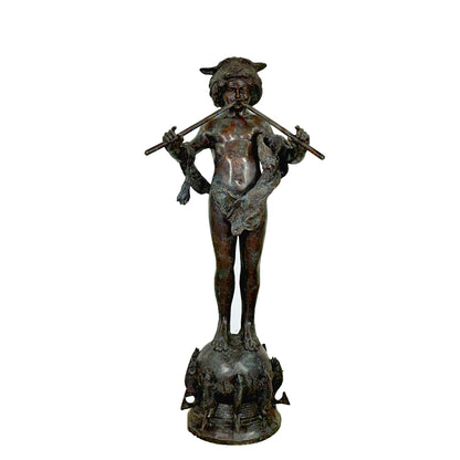 Boy with Panpipes on Fish Base Bronze Fountain