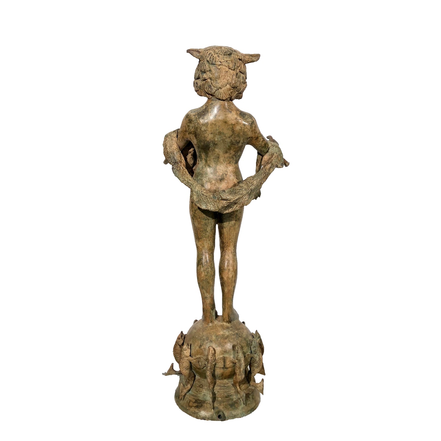 Boy with Panpipes on Fish Base Bronze Fountain