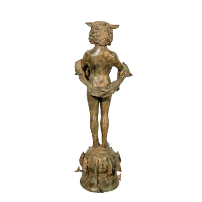 Boy with Panpipes on Fish Base Bronze Fountain
