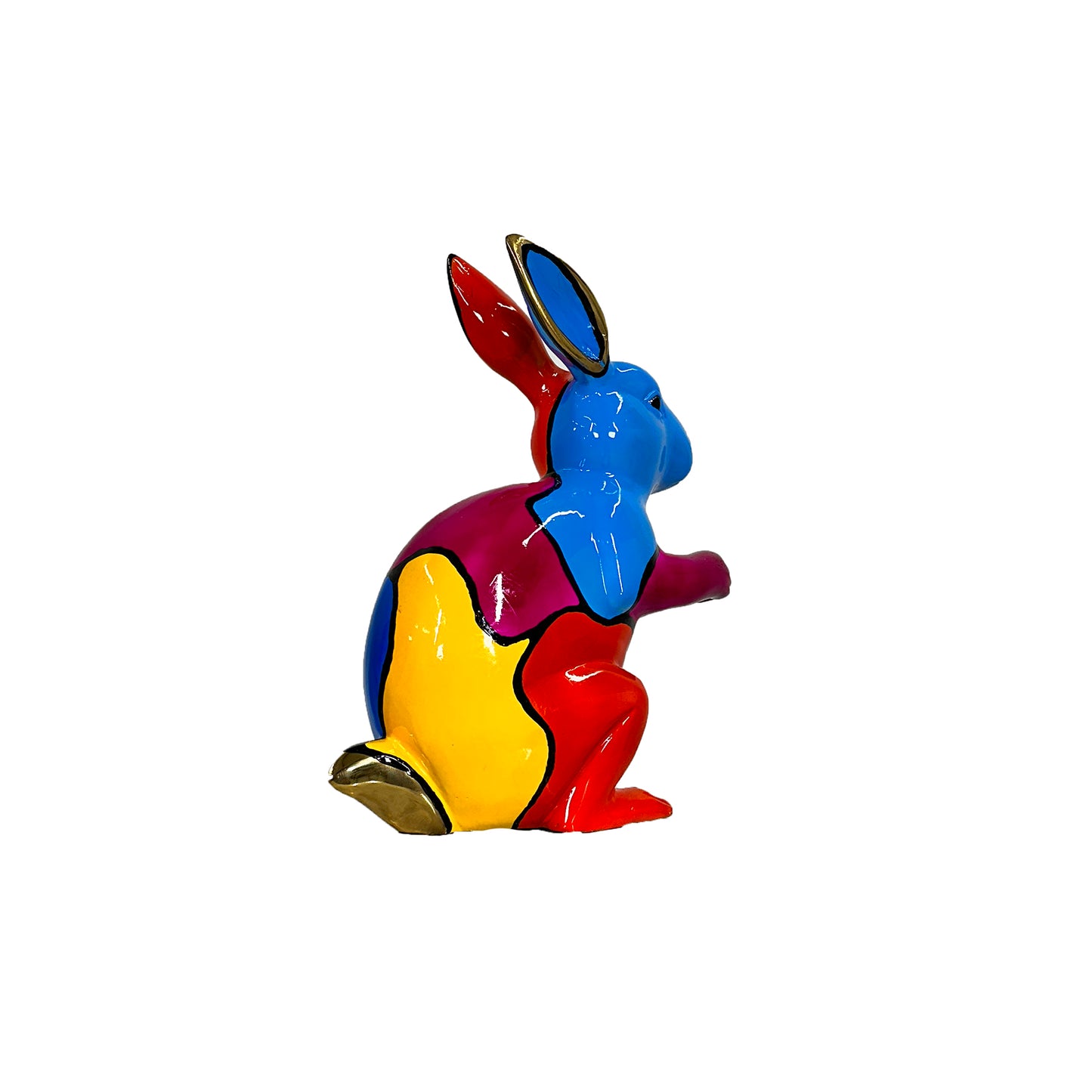 ColorSplash Jigsaw Standing Bunny Bronze Sculpture