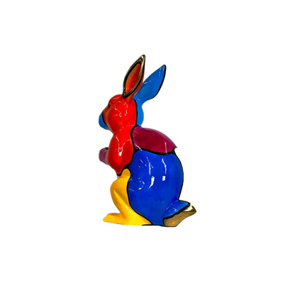 ColorSplash Jigsaw Standing Bunny Bronze Sculpture