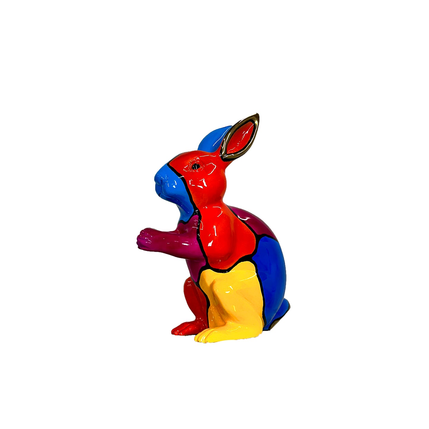 ColorSplash Jigsaw Standing Bunny Bronze Sculpture