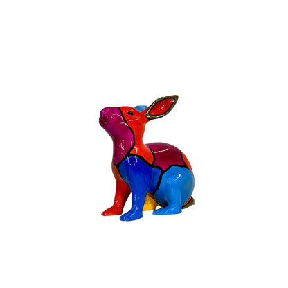 ColorSplash Jigsaw Sitting Bunny Bronze Sculpture