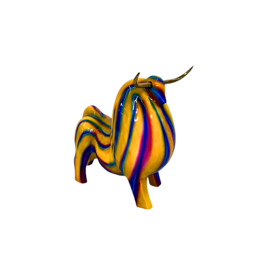 ColorSplash Big Standing Bull Bronze Statue