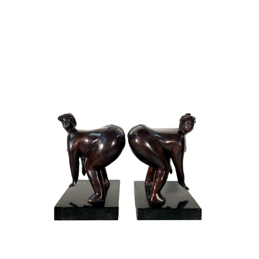 Groovin' Bookends Table-top Bronze Statue Set