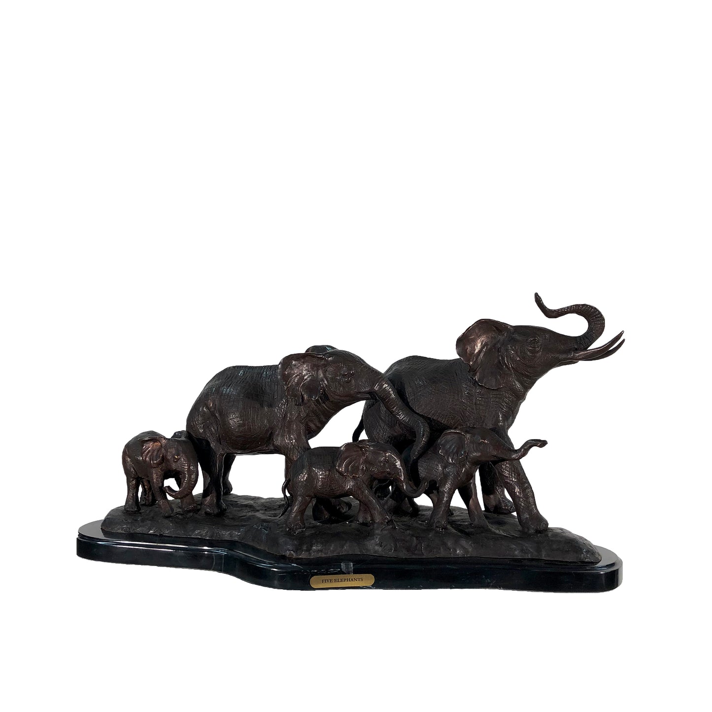 Elephant Family Bronze Statue