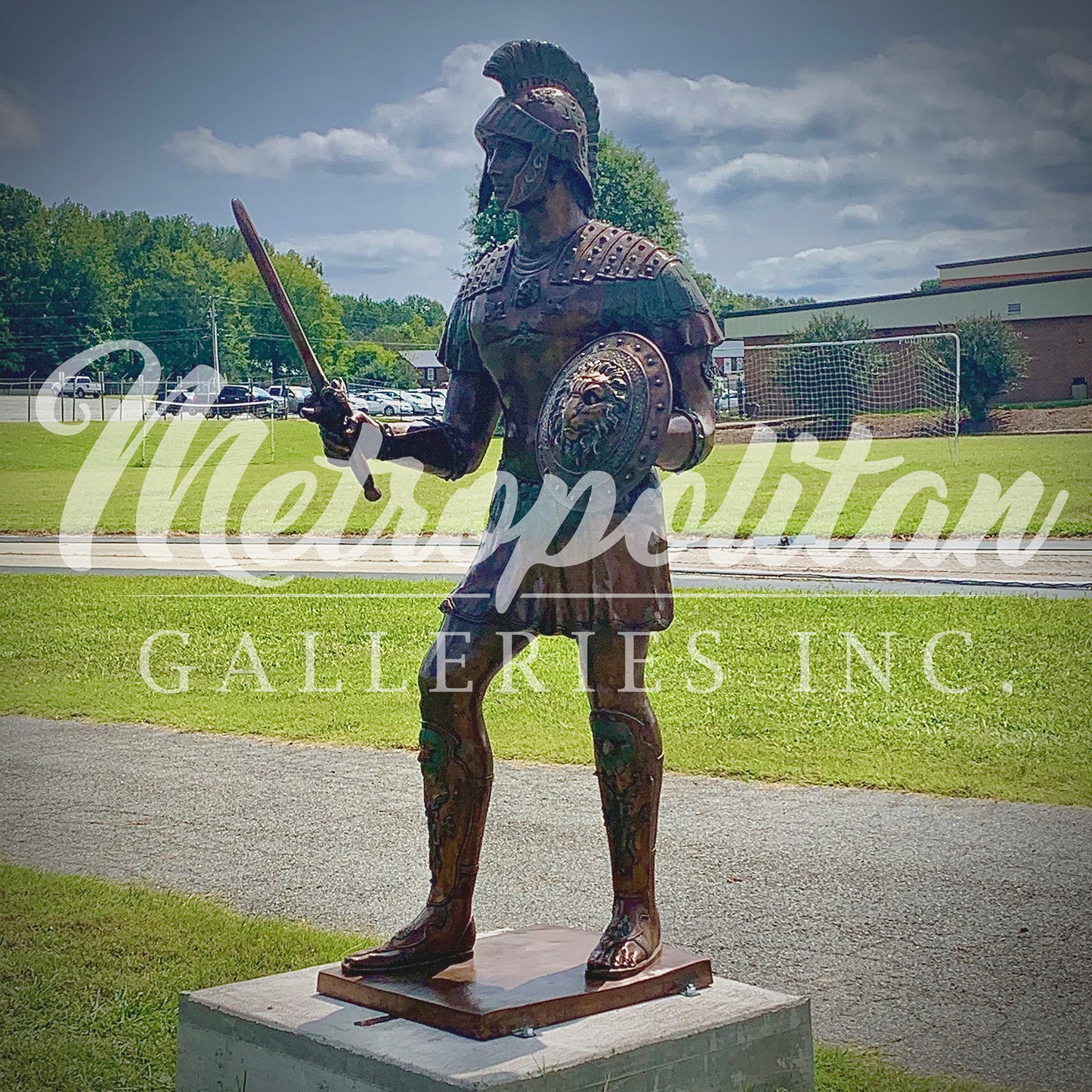 Large Standing Spartan Bronze Statue