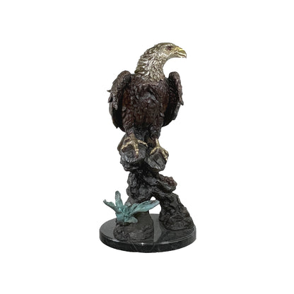 Perched Eagle on Branch Table-top Bronze Statue