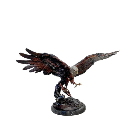 Flying Eagle catching Fish Bronze Statue