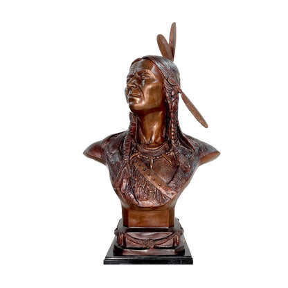 Indian Bust Table-top Bonze Statue