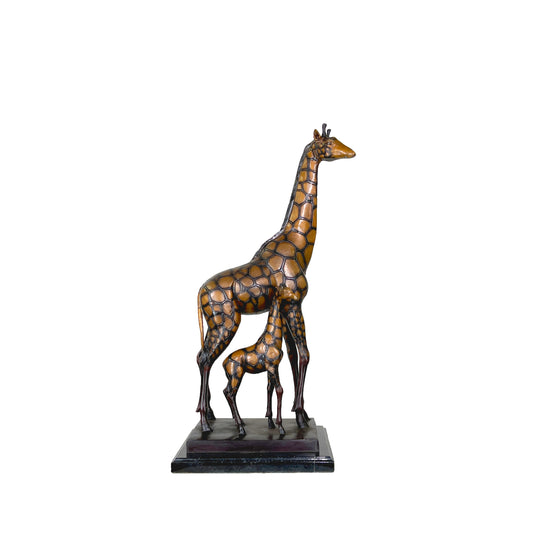 Giraffe & Calf Table-top Bronze Statue