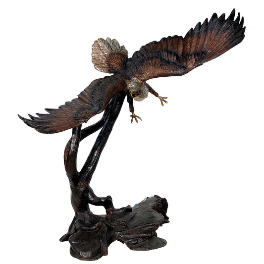 Large Swooping Eagle Bronze Statue