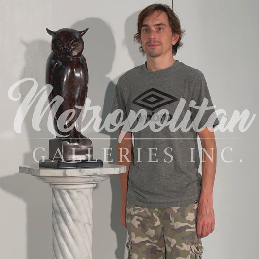 Contemporary Owl Table-top Bronze Statue