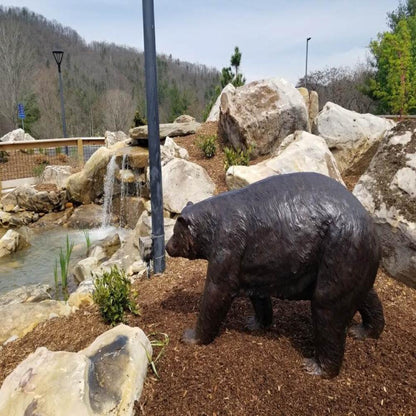 Walking Black Bear Bronze Statue