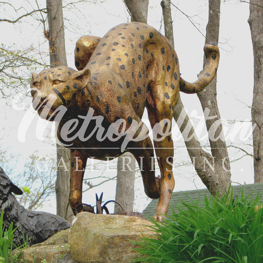 Running Cheetah Bronze Statue