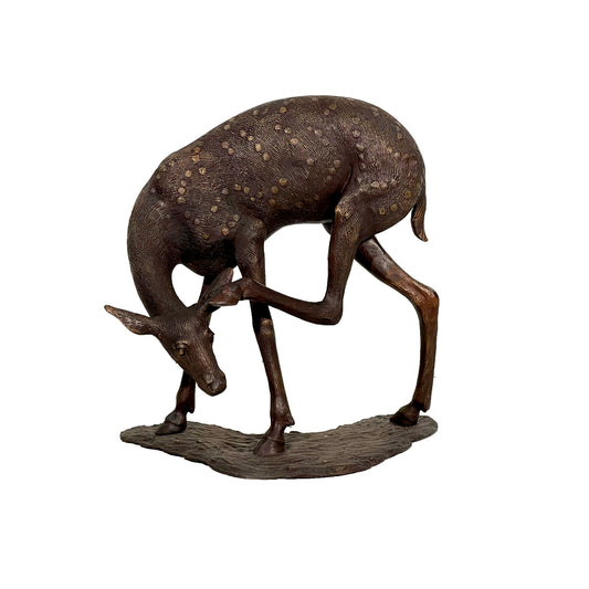 Fawn Scratching Head Bronze Sculpture