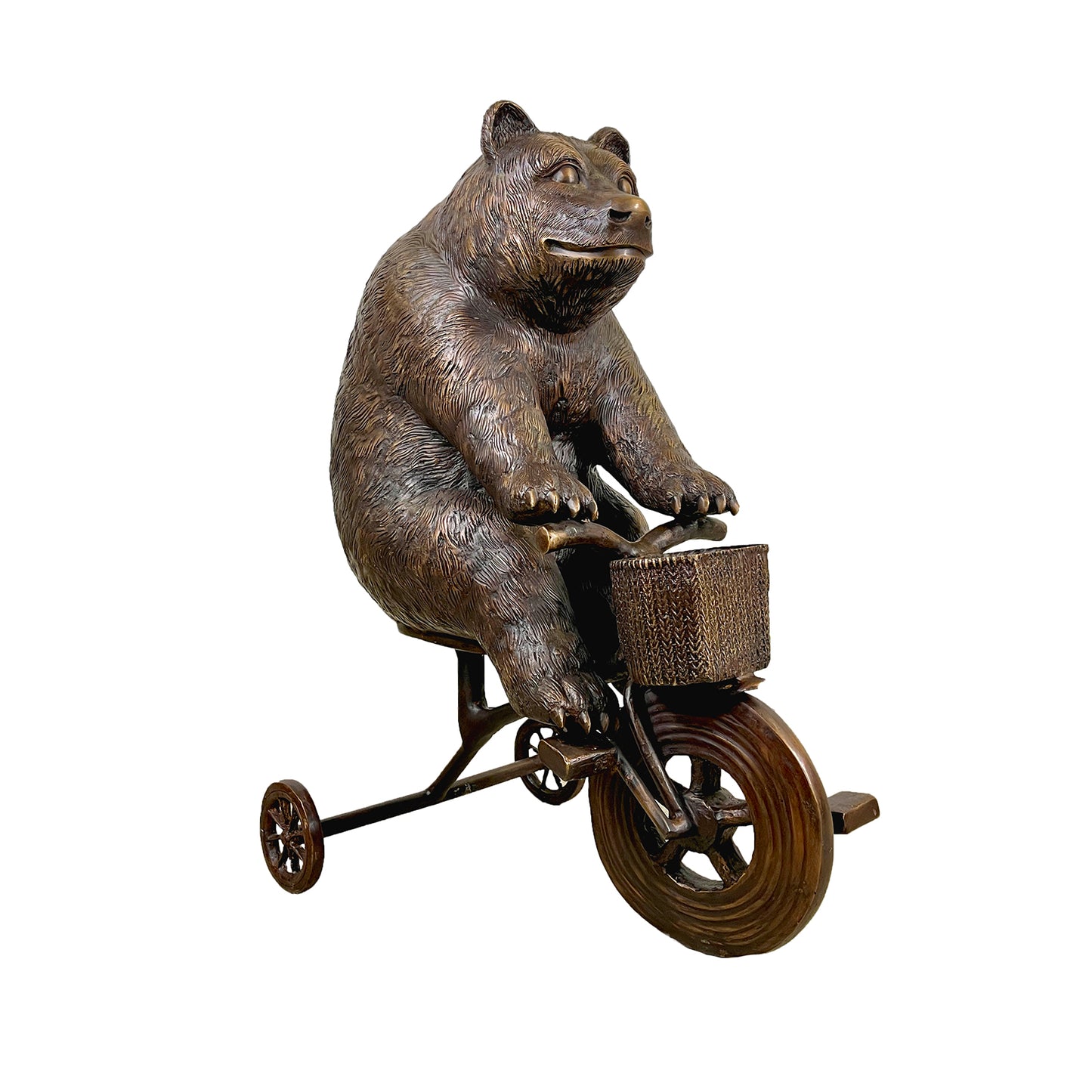 Bear riding Tricycle Bronze Statue