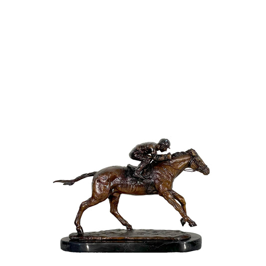 Jockey Riding Horse Table-top Bronze Statue