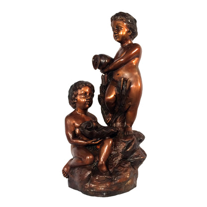 Boys with Jar & Oyster Fountain Bronze Statue