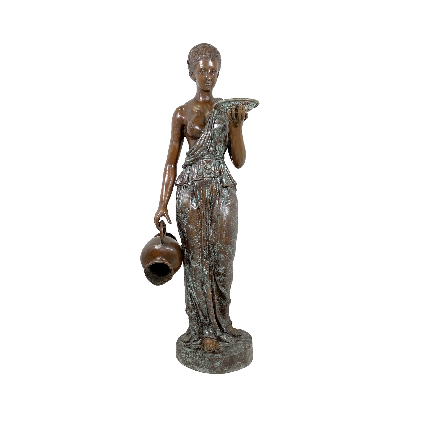 Standing Lady with Bowl & Vase Fountain Bronze Statue