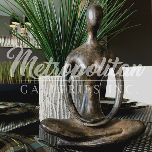 Contemporary Meditation Table-top Bronze Statue