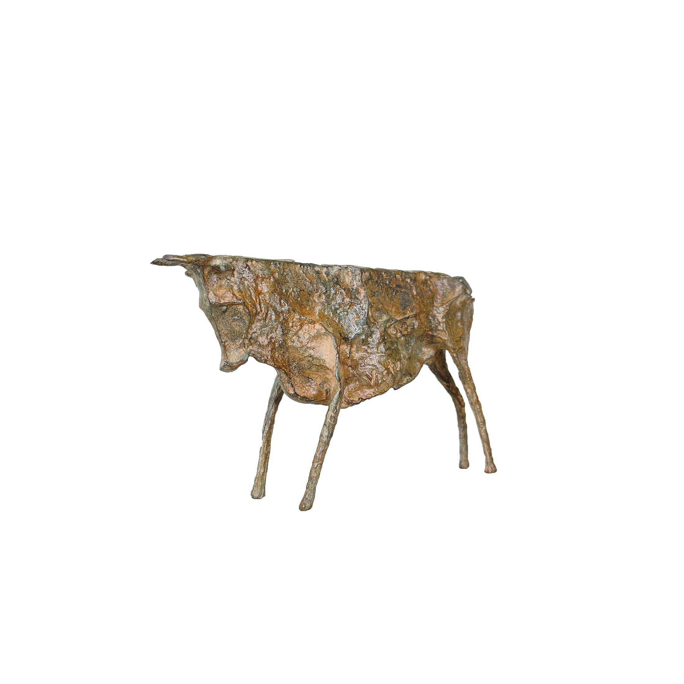 Small Contemporary Bull Table-top Bronze Statue - Modern Sculpture ...